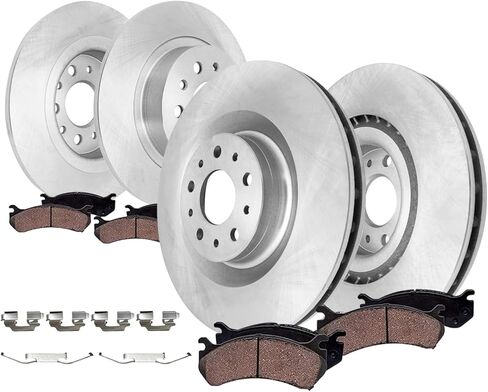 Detroit Axle - Brake Kit for Chevrolet Equinox Buick Regal TourX GMC Terrain Disc Brake Rotors Ceramic Brakes Pads 2018 2019 Replacement: 11.81" inch Front and 11.34" inch Rear Rotor in Saudi Arabia