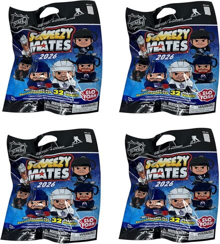 Party Animal Series 6 NHL 2026 Squeezymates by Teenymates Figures, Team Colors, One Size (4 Blind Pack Lot) in Saudi Arabia