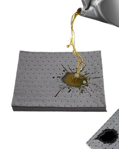 100 Pack 13"x9.8" Oil Absorbent Mat Pad New Upgrade | Heavy-Duty Absorption for Oil, Coolant & Liquids | Use in Home Garage, Workshop, Workbench & Under Sink | Spill Pads in Kuwait