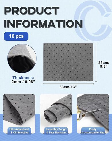 100 Pack 13"x9.8" Oil Absorbent Mat Pad New Upgrade | Heavy-Duty Absorption for Oil, Coolant & Liquids | Use in Home Garage, Workshop, Workbench & Under Sink | Spill Pads in Kuwait