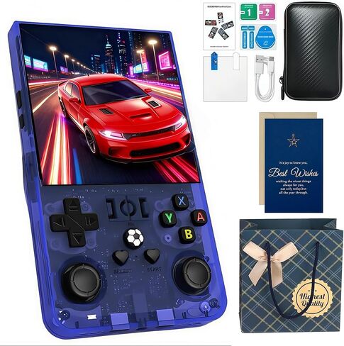 2025 Upgraded R36MAX Retro Handheld Game Console,128GB Built-in 22,000+ Classic Games,Portable Open Source Linux System,4.0-inch 4K HD IPS Screen & Video Player (Blue 128G) in Saudi Arabia