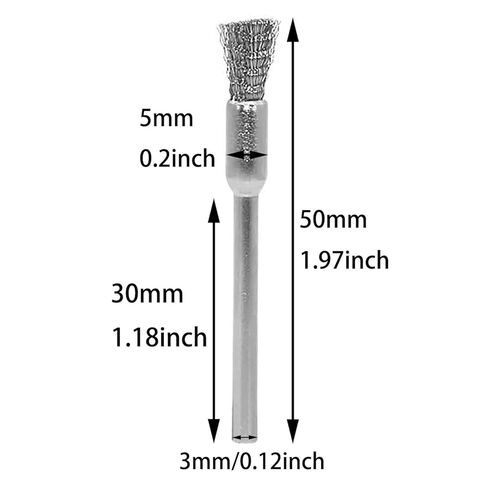 22PCS 3x5x50mm Steel Cleaning End Brush Pen Metal Rotary Tool for Polishing Timber and Metal Materials in Saudi Arabia