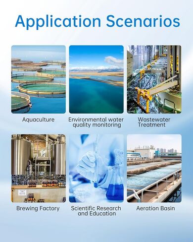 LOHAND Portable Fluorescent Dissolved Oxygen Meter, 0.01mg/L High Precision, Professional Digital Dissolved Oxygen Tester for Aquaculture/Wastewater Treatment, Range:0-20mg/L in Kuwait