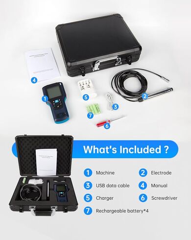 LOHAND Portable Fluorescent Dissolved Oxygen Meter, 0.01mg/L High Precision, Professional Digital Dissolved Oxygen Tester for Aquaculture/Wastewater Treatment, Range:0-20mg/L in Kuwait