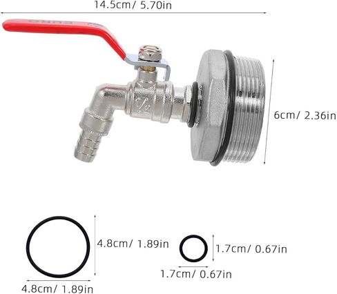 Garneck Water Drum Faucet Replacement with Leakproof Washer Brass IBC Tank Tap Adapter for Buckets Outdoor Garden Spigot Handle Valve for Industrial and Residential Use in Kuwait