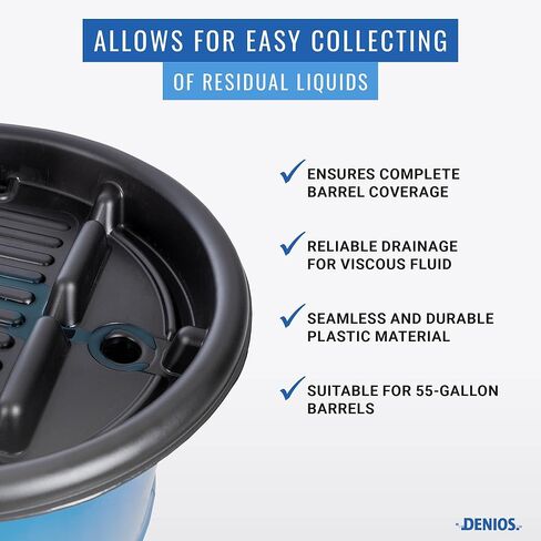 DENIOS® Drum Funnel - Extra Large Poly Drum Funnel for 55 Gallon Drums, Wide Mouth Design for Easy Pouring, Large Funnel for Liquids, Durable & Chemical Resistant in Kuwait