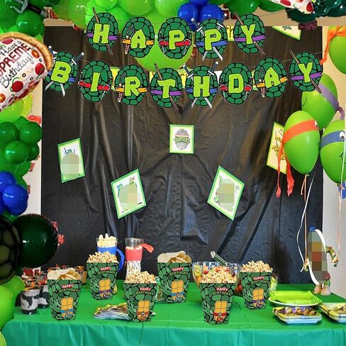Cartoon Turtle Popcorn Boxes 20pcs Turtle Family Birthday Decorations Snack Treat Boxes for Super Turtle Theme Birthday Party Supplies in Saudi Arabia
