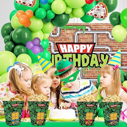 Cartoon Turtle Popcorn Boxes 20pcs Turtle Family Birthday Decorations Snack Treat Boxes for Super Turtle Theme Birthday Party Supplies in Saudi Arabia