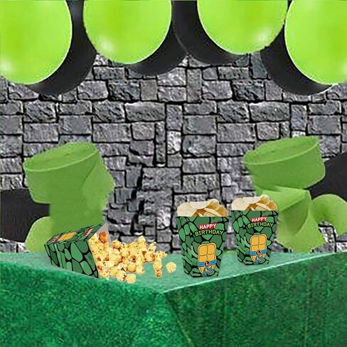 Cartoon Turtle Popcorn Boxes 20pcs Turtle Family Birthday Decorations Snack Treat Boxes for Super Turtle Theme Birthday Party Supplies in Saudi Arabia