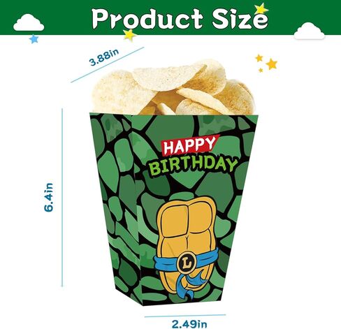 Cartoon Turtle Popcorn Boxes 20pcs Turtle Family Birthday Decorations Snack Treat Boxes for Super Turtle Theme Birthday Party Supplies in Saudi Arabia