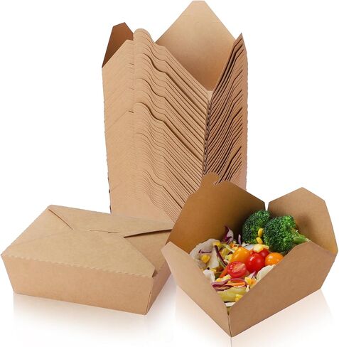 50 عبوة من صناديق الطعام الجاهزة من كرافت، صناديق ورقية بحجم 36oz، حاويات طعام ورقية للاستعمال مرة واحدة للمطاعم، وتقديم الطعام، والمعكرونة، والسلطات، والوجبات in Saudi Arabia