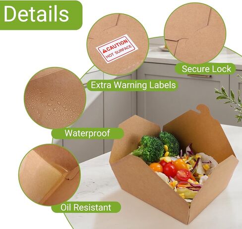 50 عبوة من صناديق الطعام الجاهزة من كرافت، صناديق ورقية بحجم 36oz، حاويات طعام ورقية للاستعمال مرة واحدة للمطاعم، وتقديم الطعام، والمعكرونة، والسلطات، والوجبات in Saudi Arabia