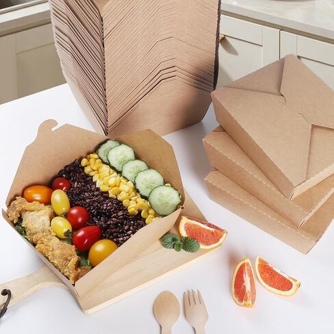 50 عبوة من صناديق الطعام الجاهزة من كرافت، صناديق ورقية بحجم 36oz، حاويات طعام ورقية للاستعمال مرة واحدة للمطاعم، وتقديم الطعام، والمعكرونة، والسلطات، والوجبات in Saudi Arabia