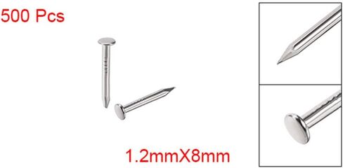 Stainless Steel Hardware Nails, 500pcs 1.2mm X 8mm, high Quality Carbon Steel for DIY Decoration Home Accessories in Saudi Arabia