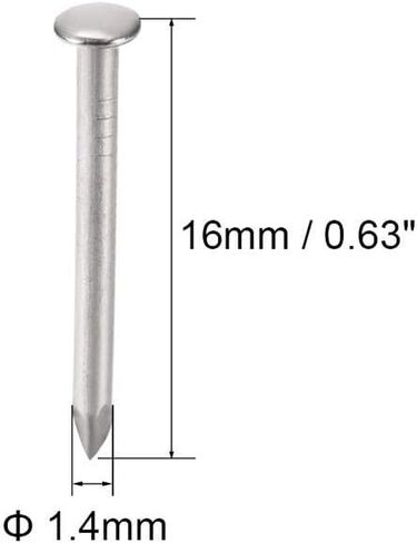 Stainless Steel Hardware Nails, 200 Small Nail Nails 1.4mm X 16mm, Used for DIY Decoration Picture Wooden Box Household Accessories in Saudi Arabia