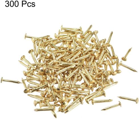 Stainless Steel Hardware Nails, Brass Nails, 300pcs Small, 1x10mm, Used for DIY Decoration Picture Wooden Box Household Accessories, Hardware in Saudi Arabia