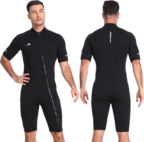 2mm Neoprene Shorty Wetsuit Mens with Front Zip, Diving Suits for Diving Snorkeling Surfing Swimming in Saudi Arabia