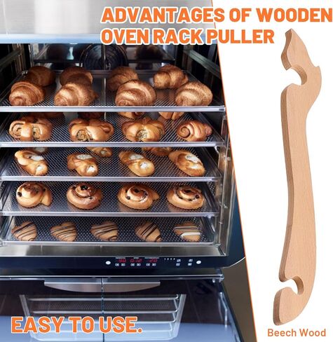 2-Pack Wooden Oven Rack Puller Stick, 11 Inch Wood Oven Rack Push Pull Tool, Longer Handle Suitable for Kitchen, Convection and Toaster, Air Fryer and Small Kitchen Appliances in Saudi Arabia