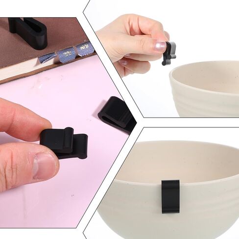 6 Pcs Dutch Oven Lid Protector Clips, Non-Slip Dutch Oven Lid Protector Clips Pot Lids Bumper Accessories for Baking Stacking, Black in Saudi Arabia