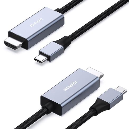 BENFEI USB C to HDMI 2.1 Cable (8K@60Hz, 4K@240Hz, 6ft, Aluminum Shell, Nylon Braided) Compatible with iPhone 15/16 Pro/Max, MacBook Pro/Air 2023, iPad Pro, Surface Book 2 More in Kuwait