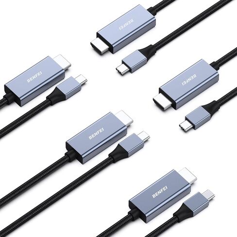 BENFEI USB C to HDMI 2.1 Cable (8K@60Hz, 4K@240Hz, 6ft, Aluminum Shell, Nylon Braided) Compatible with iPhone 15/16 Pro/Max, MacBook Pro/Air 2023, iPad Pro, Surface Book 2 More in Kuwait
