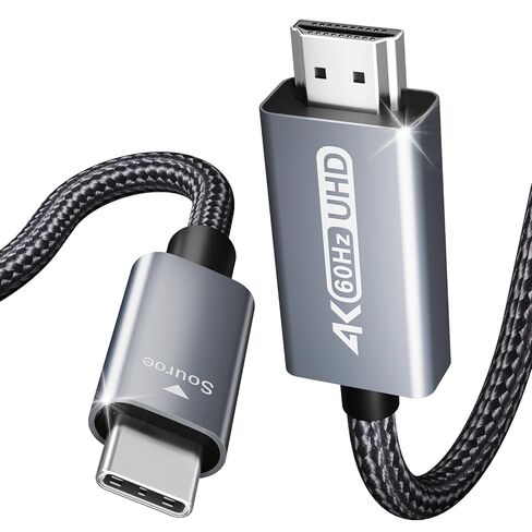 BENFEI USB C to HDMI 2.1 Cable (8K@60Hz, 4K@240Hz, 6ft, Aluminum Shell, Nylon Braided) Compatible with iPhone 15/16 Pro/Max, MacBook Pro/Air 2023, iPad Pro, Surface Book 2 More in Kuwait