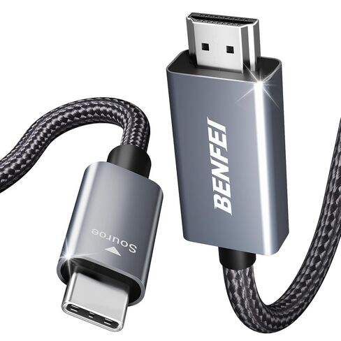 BENFEI USB C to HDMI 2.1 Cable (8K@60Hz, 4K@240Hz, 6ft, Aluminum Shell, Nylon Braided) Compatible with iPhone 15/16 Pro/Max, MacBook Pro/Air 2023, iPad Pro, Surface Book 2 More in Kuwait
