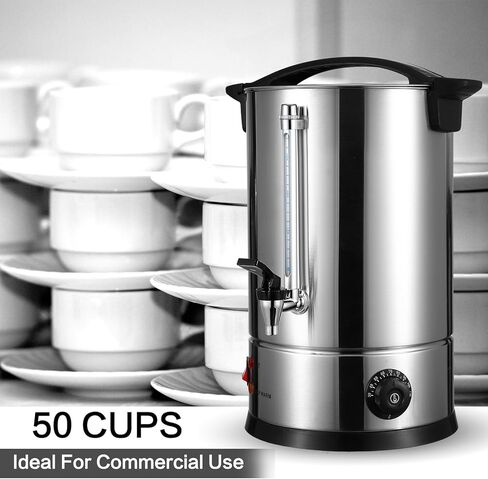 Baderke 2 Pack Commercial Coffee Urns 8L 50 Cup Coffee Maker Stainless Steel Pot Electric Percolator Urn Large Hot Water Tea Dispenser for Party Wedding Home (Classic) in Kuwait