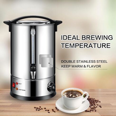 Baderke 2 Pack Commercial Coffee Urns 8L 50 Cup Coffee Maker Stainless Steel Pot Electric Percolator Urn Large Hot Water Tea Dispenser for Party Wedding Home (Classic) in Kuwait