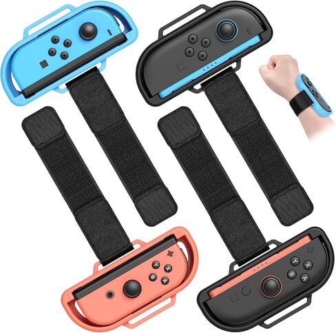 [4 Pack] Wristband for Just-Dance 2025 2024 2023 2022 Nintendo Switch/for Zumba Burn It Up, Band for Joy-Con Grip, MENEEA Adjustable Wrist Strap for Adult Teens and Kids, Skin-Kindly in Kuwait