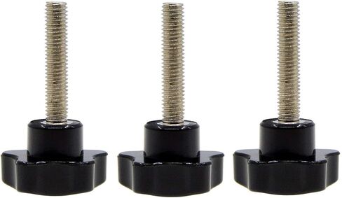 M8x40 Male Thread 5-Star Head Clamping Knob 40mm Dia Replacement Hand Black Plastic (6Pcs) in Saudi Arabia