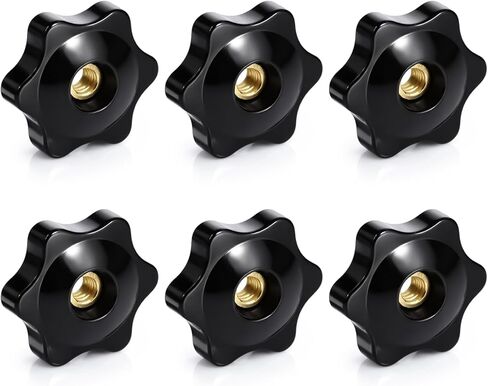 6 PCS 1/4-20 Knob Black 6 Star Knobs Threaded Knobs 1/4-20 Hand Tighten Clamping Knob for T Track Bolts JigsKnobs,Sawing Machine in Saudi Arabia