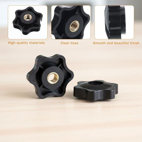 6 PCS 1/4-20 Knob Black 6 Star Knobs Threaded Knobs 1/4-20 Hand Tighten Clamping Knob for T Track Bolts JigsKnobs,Sawing Machine in Saudi Arabia