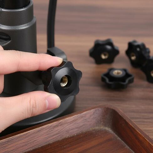 6 PCS 1/4-20 Knob Black 6 Star Knobs Threaded Knobs 1/4-20 Hand Tighten Clamping Knob for T Track Bolts JigsKnobs,Sawing Machine in Saudi Arabia