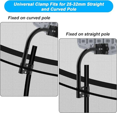 Trampoline Basketball Hoop, Fits Diameter 25mm - 32mm Straight & Curved Pole Basketball Hoop for Trampoline, Universal Trampoline Basketball Hoop Attachment with Ball, Pump and Protective Net. in Saudi Arabia