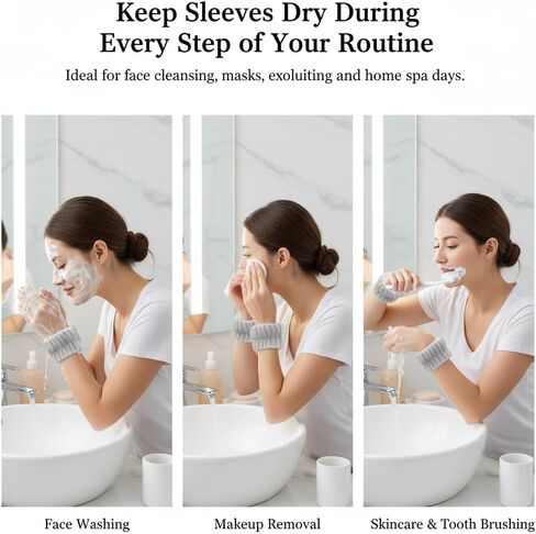 10 قطع من أربطة المعصم المصنوعة من الألياف الدقيقة لغسل الوجه، أساور معصم ناعمة ماصة للمنتجعات الصحية تحافظ على الماء بعيدًا عن الذراعين، ملحقات تنظيف البشرة وإزالة المكياج، متعددة الألوان in Kuwait