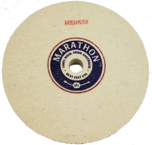 Marathon 5" Felt Honing Wheel, 1/2"" Thick, 1/2" Arbor Hole, Medium Density in Kuwait
