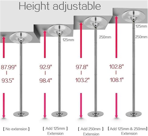 Silicone Dance Pole,Removable Stripper Pole,360 Spin and Static Stripper Pole,Fitness Gym Equipment for Home Fitness,Exercise,Bar,Gym,Party in Kuwait