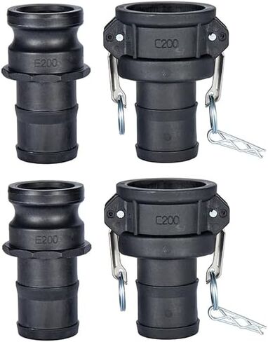 قطعتان من تركيبات Camlock من مادة البولي بروبيلين (2 بوصة وصلة أنثى الجزء C × نهاية خرطوم) تجهيزات خرطوم الكامة والأخدود + قطعتان من تركيبات قفل كامة PP (2 بوصة محول ذكر الجزء E × نهاية الخرطوم) in Kuwait