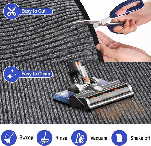 ToLanbbt 2' x 3' Front Door Mat Extra Large Commercial Industrial Rug Heavy Duty Outdoor Indoor Entryway Doormat Low Profile Welcome Entry Door Mat Non Slip Backing for Entrance Home Office, Gray in Kuwait