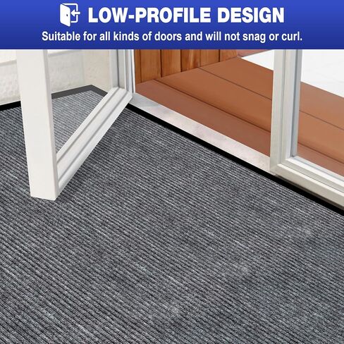ToLanbbt 2' x 3' Front Door Mat Extra Large Commercial Industrial Rug Heavy Duty Outdoor Indoor Entryway Doormat Low Profile Welcome Entry Door Mat Non Slip Backing for Entrance Home Office, Gray in Kuwait