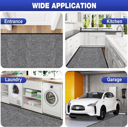 ToLanbbt 2' x 3' Front Door Mat Extra Large Commercial Industrial Rug Heavy Duty Outdoor Indoor Entryway Doormat Low Profile Welcome Entry Door Mat Non Slip Backing for Entrance Home Office, Gray in Kuwait