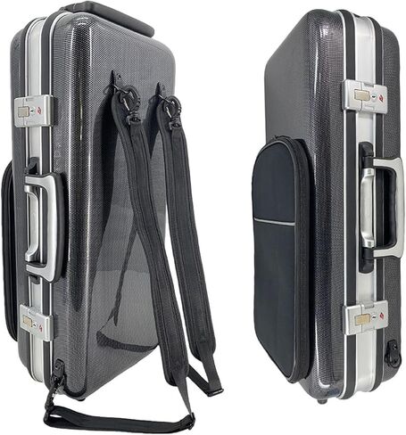 Alto Saxophone Case With Wheels,Carbon Fiber Alto Sax Case Trolley Bag with Music sheet bag,Handle/Shoulder Straps,Saxophone Accessories Carrying Bag in Kuwait