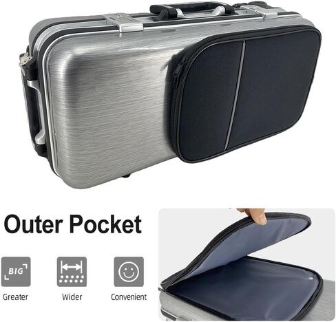 Alto Saxophone Case With Wheels,Carbon Fiber Alto Sax Case Trolley Bag with Music sheet bag,Handle/Shoulder Straps,Saxophone Accessories Carrying Bag in Kuwait