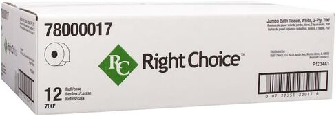 Sofidel Right Choice White 2 Ply Jumbo Roll Towel Toilet Tissue, 9 x 700 Feet - 12 per case. in Saudi Arabia