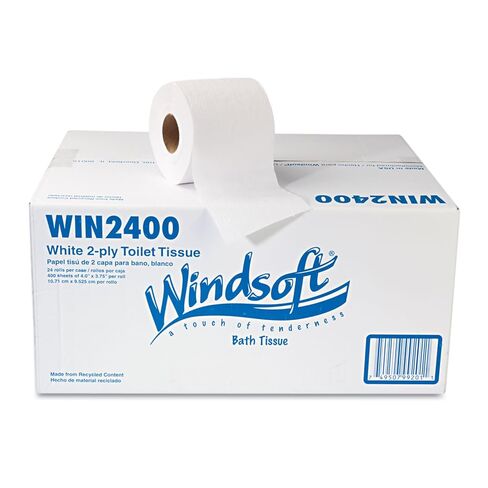 Windsoft 2400 Facial Quality Toilet Tissue, 2-Ply, Single Roll (Case of 24) in Kuwait