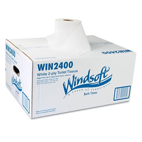 Windsoft 2400 Facial Quality Toilet Tissue, 2-Ply, Single Roll (Case of 24) in Kuwait