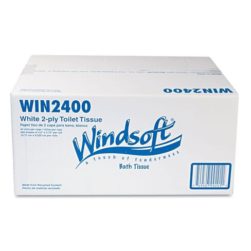 Windsoft 2400 Facial Quality Toilet Tissue, 2-Ply, Single Roll (Case of 24) in Kuwait