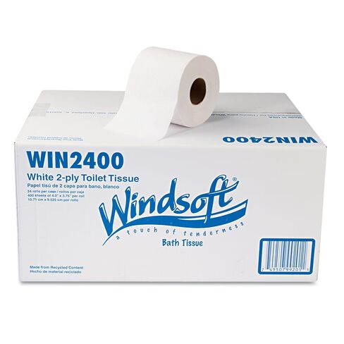 Windsoft 2400 Facial Quality Toilet Tissue, 2-Ply, Single Roll (Case of 24) in Kuwait