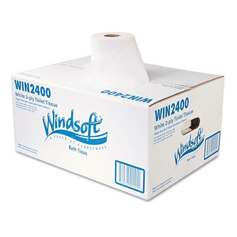 Windsoft 2400 Facial Quality Toilet Tissue, 2-Ply, Single Roll (Case of 24) in Kuwait